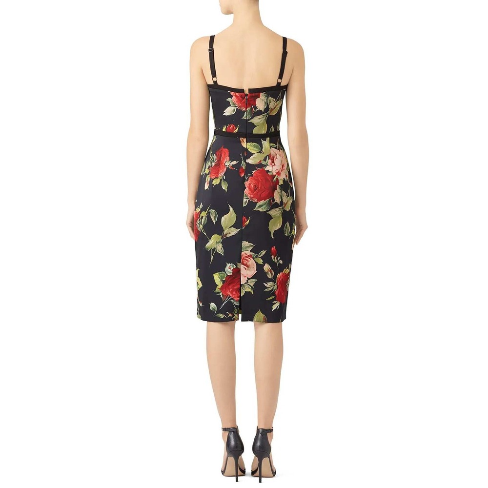Black Halo Daria Sheath Dress 10 Black Red Rose Corset Coquette Wedding Garden - Picture 5 of 10